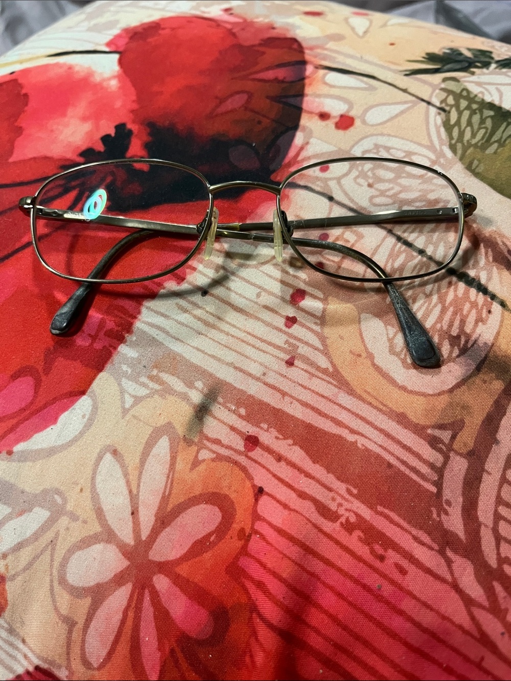Women's Oval Gold Metal Glasses with Black Temple Tips